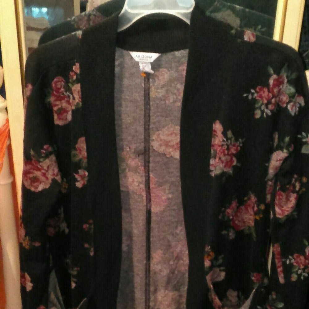 EUC Arizona Cardigan Flower Kimono Sweater Sz XL